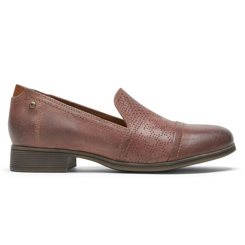 Sapatos Slip-On Rockport Cobb Hill Crosbie Senhora - Marrom ( 831-ZFTXNV )